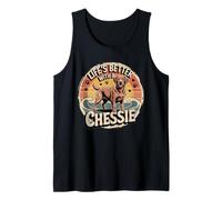La Vida es Mejor con un Chessie Retro Chesapeake Bay Retriever Camiseta sin Mangas