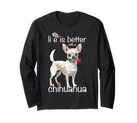 La vida es mejor con un chihuahua amante de los perros taza de té Chiwawa Manga Larga