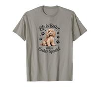 La Vida es Mejor con un Cocker Spaniel, Perro Bronceado Camiseta