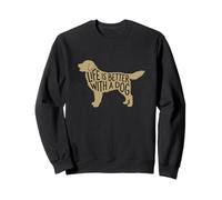 La Vida es Mejor con un diseño de Silueta de tipografía de Perro Sudadera