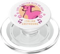 La Vida es Mejor con un Galgo Italiano Retro de Iggy PopSockets PopGrip para MagSafe