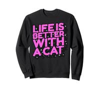 La Vida es Mejor con un Gato - Cute Cat Mom Sudadera