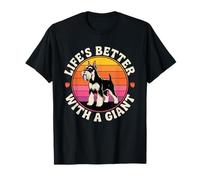 La Vida es Mejor con un Gigante - Schnauzer Gigante de Estilo Retro Camiseta