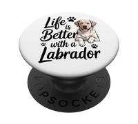 La Vida es Mejor con un Labrador, Yellow Lab Retriever PopSockets PopGrip Adhesivo