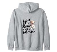 La Vida es Mejor con un Labrador, Yellow Lab Retriever Sudadera con Capucha