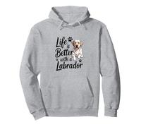 La Vida es Mejor con un Labrador, Yellow Lab Retriever Sudadera con Capucha