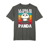 La Vida Es Mejor Con Un Panda Retro Animal Pijama Regalo Camiseta