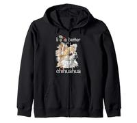La vida es mejor con un perro Chiwawa de pelo largo Chihuahua Sudadera con Capucha