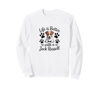 La Vida es Mejor con un Perro Jack Russel, Terrier Sudadera
