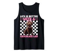 La Vida es Mejor con un Perro Labrador Retriever de Chocolate Lab Camiseta sin Mangas