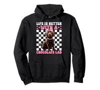 La Vida es Mejor con un Perro Labrador Retriever de Chocolate Lab Sudadera con Capucha