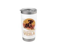 La vida es mejor con un Vizsla - Gráfico vintage de perro corriendo Vaso térmico de acero inoxidable de doble pared