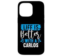 La Vida es Mejor con una Camiseta Carlos Nombre Carlos Carcasa para iPhone 14 Pro MAX