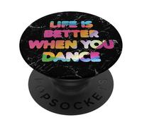 La Vida es Mejor Cuando bailas Bailarina Divertida PopSockets PopGrip Adhesivo