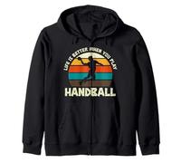La vida es mejor cuando juegas balonmano retro vintage Sudadera con Capucha