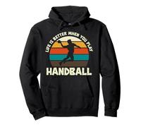 La vida es mejor cuando juegas balonmano retro vintage Sudadera con Capucha
