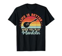 La vida es mejor cuando juegas mandolinista retro mandolinista Camiseta