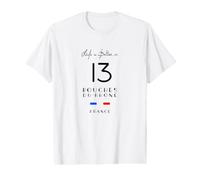 La Vida es Mejor en BOUCHES-DU-RHÔNE Número 13 Francia Negro Camiseta gráfica económica