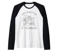 La Vida es Mejor en el Bungalow Coastal Beach House Living Camiseta Manga Raglan