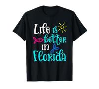 La Vida es Mejor en Florida Familia Beach Viajes de Viaje Camiseta
