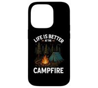 La vida es mejor en la fogata Camping Camper Camp Funny Carcasa para iPhone 14 Pro