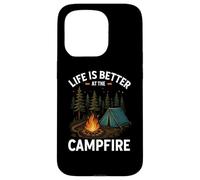 La vida es mejor en la fogata Camping Camper Camp Funny Carcasa para iPhone 15 Pro