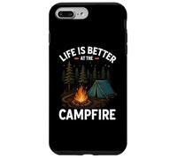La vida es mejor en la fogata Camping Camper Camp Funny Carcasa para iPhone 7 Plus/8 Plus