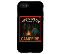 La vida es mejor en la fogata Camping Camper Camp Funny Carcasa para iPhone SE (2020) / 7 / 8