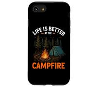 La vida es mejor en la fogata Camping Camper Camp Funny Carcasa para iPhone SE (2020) / 7 / 8