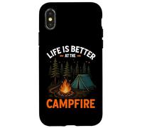 La vida es mejor en la fogata Camping Camper Camp Funny Carcasa para iPhone X/XS