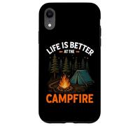 La vida es mejor en la fogata Camping Camper Camp Funny Carcasa para iPhone XR
