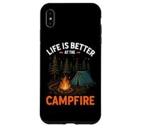 La vida es mejor en la fogata Camping Camper Camp Funny Carcasa para iPhone XS Max