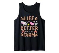 La Vida es Mejor en la Granja Animales Lindos Granjero Granjero Chica Camiseta sin Mangas