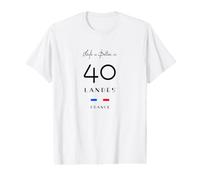 La Vida es Mejor en LANDES Número 40 Aquitania Francia Negro Camiseta gráfica económica