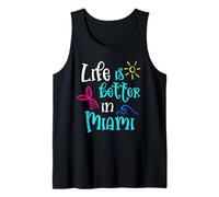 La Vida es Mejor en Miami Florida Family Beach Vacation Camiseta sin Mangas