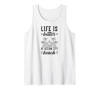La Vida es Mejor en Ocean City Beach Maryland Camiseta sin Mangas
