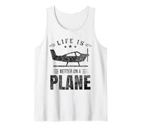 La Vida es Mejor en un avión Aviador piloto Camiseta sin Mangas