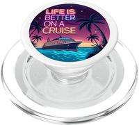 La vida es mejor en un crucero de vacaciones cruceros por el océano PopSockets PopGrip para MagSafe
