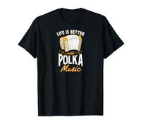 La Vida es Mejor es Mejor con el acordeón Musical Polka Camiseta