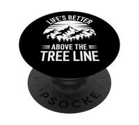 La vida es mejor por encima de la línea del árbol Senderismo Montaña C PopSockets PopGrip Adhesivo