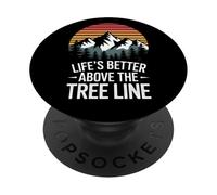 La vida es mejor por encima de la línea del árbol Senderismo Montaña C PopSockets PopGrip Adhesivo