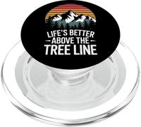 La vida es mejor por encima de la línea del árbol Senderismo Montaña C PopSockets PopGrip para MagSafe