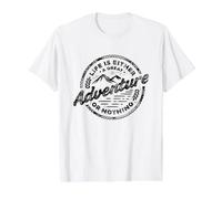 La Vida Es O Una Gran Aventura O Nada Naturaleza Montaña Camiseta gráfica económica, Hombre, Blanco, S