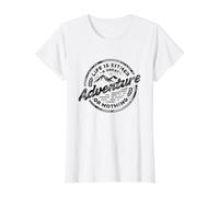 La Vida Es O Una Gran Aventura O Nada Naturaleza Montaña Camiseta gráfica económica, Mujer, Blanco, M