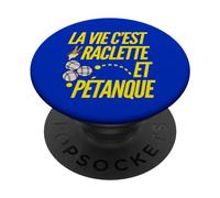 La Vida es Raclette y Petanque Camping Vacaciones Retiro PopSockets PopGrip Adhesivo