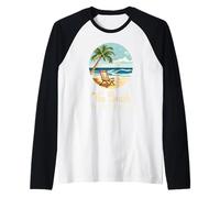La vida es realmente buena La playa es mi lugar feliz Playa Camiseta Manga Raglan