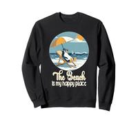La vida es realmente buena La playa es mi lugar feliz Playa Sudadera