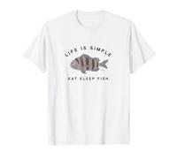 La vida es simple, come peces dormidos, perfecto para pescadores Camiseta