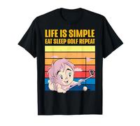 La Vida es Simple Comer Dormir Golf Repetir Camiseta