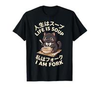 La Vida es Sopa, Soy Tenedor, Gato, Gatito Gracioso, japonés Camiseta